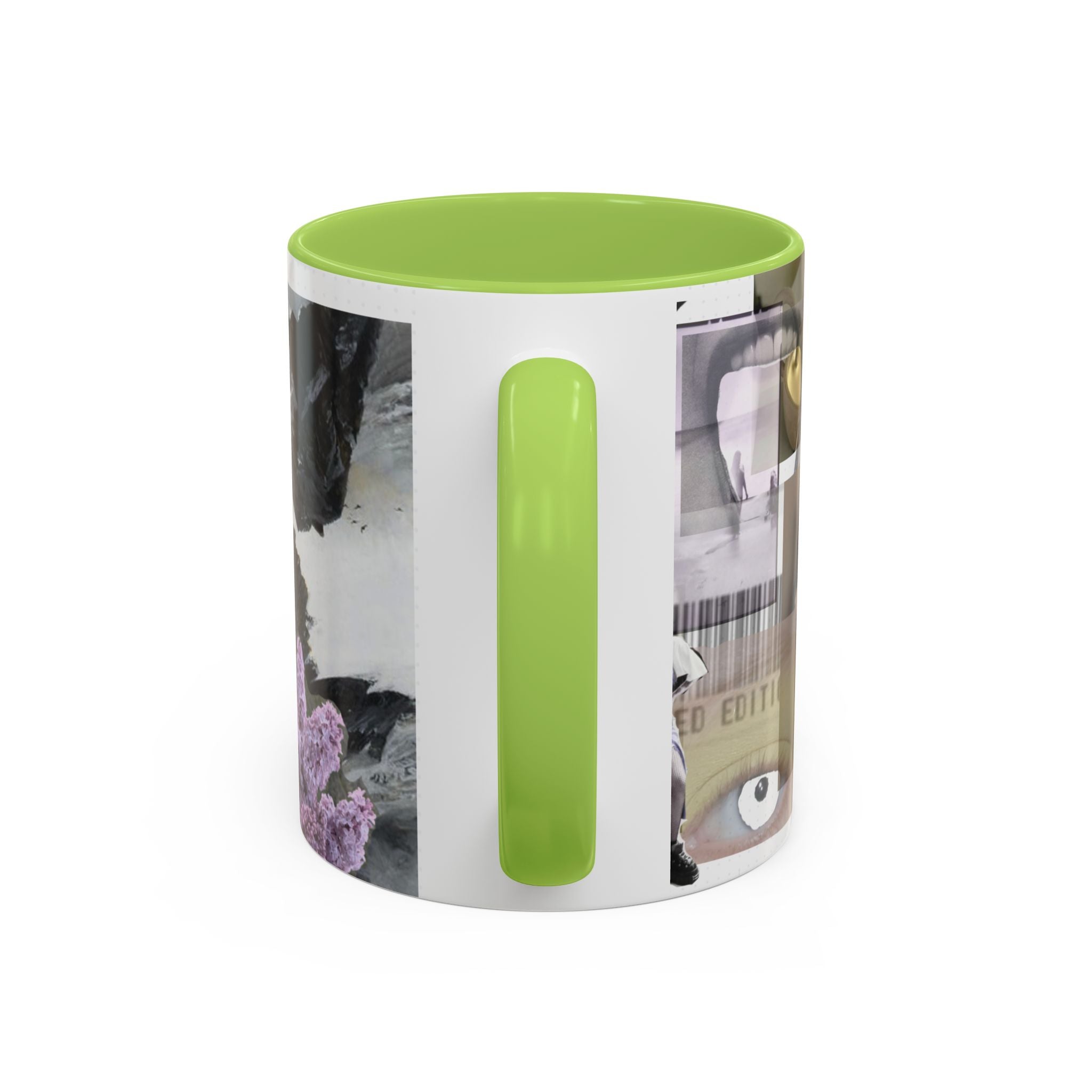 Photo Collage Accent Coffee Mug — Vintage Lavender Scenic Design (11/15 oz)