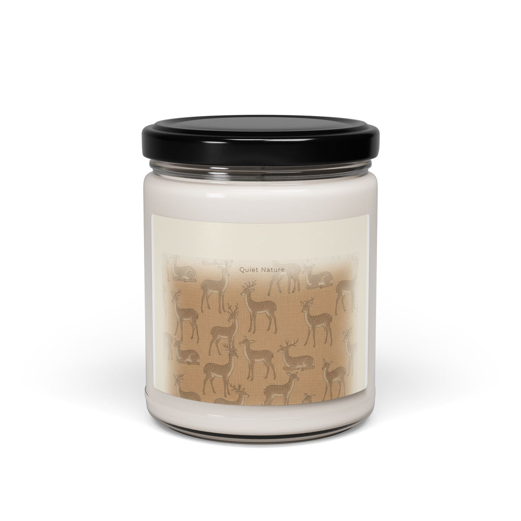 deer print pattern candle | Scented Soy Candle, 9oz | neutral woodland spots