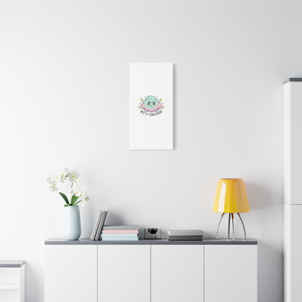Get It Together! Cloud Illustration Canvas | dark humor inspirational