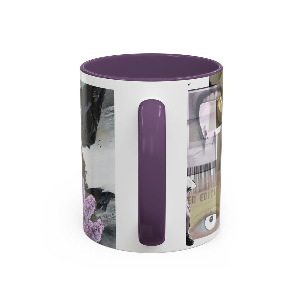 Photo Collage Accent Coffee Mug — Vintage Lavender Scenic Design (11/15 oz)